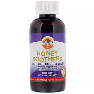 Sundown Naturals Kids, Honey Soothers, Nighttime Cough Syryp, Buzzin' Berry, 4 oz (118 ml)