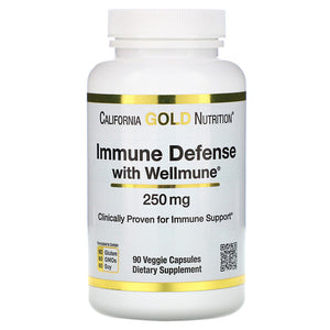 California Gold Nutrition, Immune Defense with Wellmune, Beta-Glucan, 250 mg, 90 Veggie Capsules