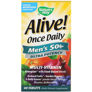 Nature's Way, Alive! Once Daily, Men's 50+ Multi-Vitamin, 60 Tablets
