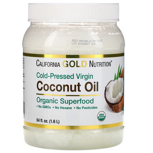 California Gold Nutrition, Cold-Pressed Organic Virgin Coconut Oil, 54 fl oz (1.6 L)