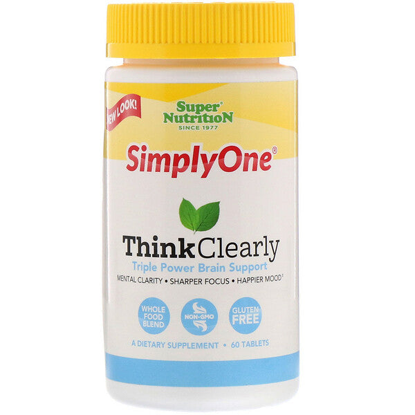 Super Nutrition, SimplyOne, Think Clearly, Triple Power Brain Support, 60 Tablets