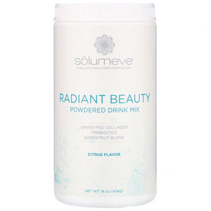 Solumeve, Radiant Beauty, Grass-Fed Collagen, Probiotics & Superfruits Powdered Drink Mix, Citrus, 16 oz (454 g)