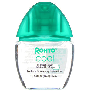 Rohto, Cooling Eye Drops, Dual Action Redness + Dryness Relief, 0.4 fl oz (13 ml)