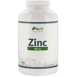 Nu U Nutrition, Zinc, 40 mg, 365 Vegan Tablets