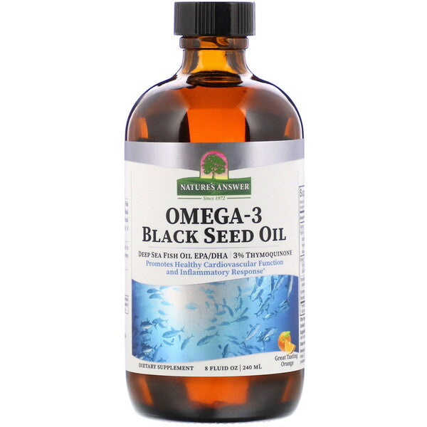 Nature's Answer, Omega-3 with Black Seed Oil,  Orange, 8 fl oz (240 ml)