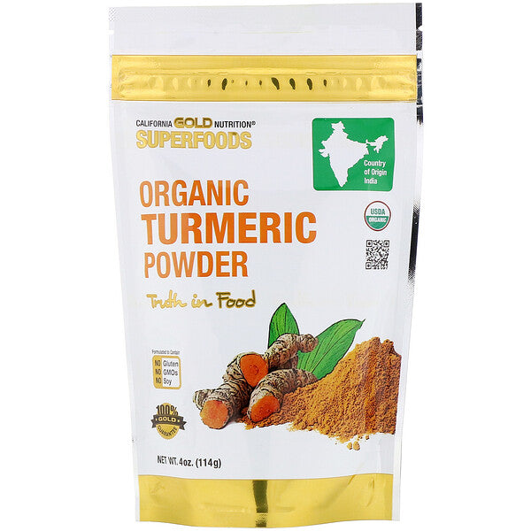 California Gold Nutrition, Superfoods, Organic Turmeric Powder, 4 oz (114 g)