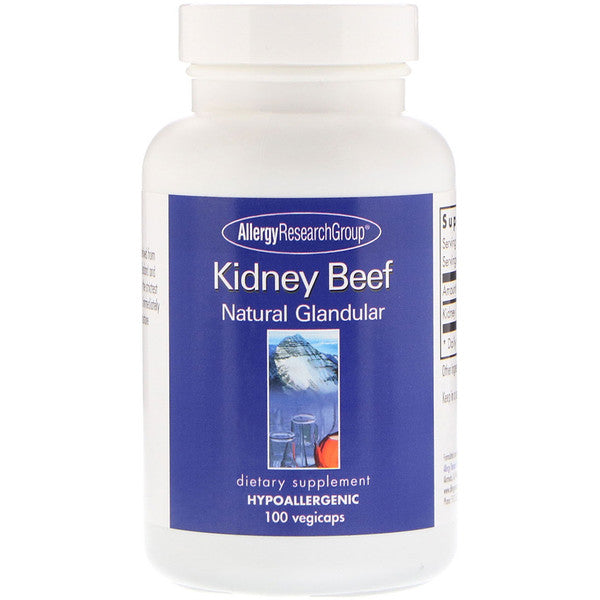 Allergy Research Group, Kidney Beef, Natural Glandular, 100 Vegicaps