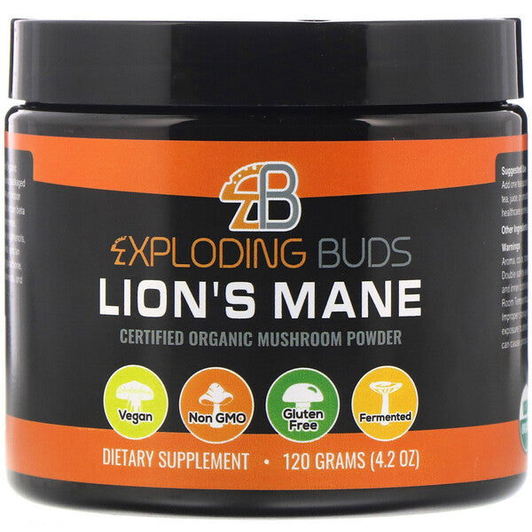 Exploding Buds, Lion's Mane, Certified Organic Mushroom Powder, 4.2 oz (120 g)