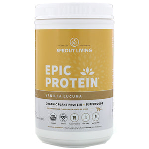 Sprout Living, Epic Protein, Organic Plant Protein + Superfoods, Vanilla Lucuma, 2 lb (910 g)