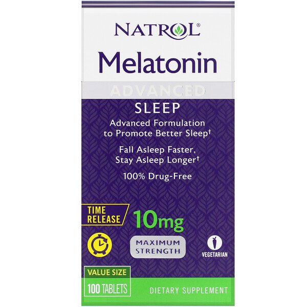 Natrol, Melatonin Advanced Sleep, Time Release, 10 mg, 100 Tablets