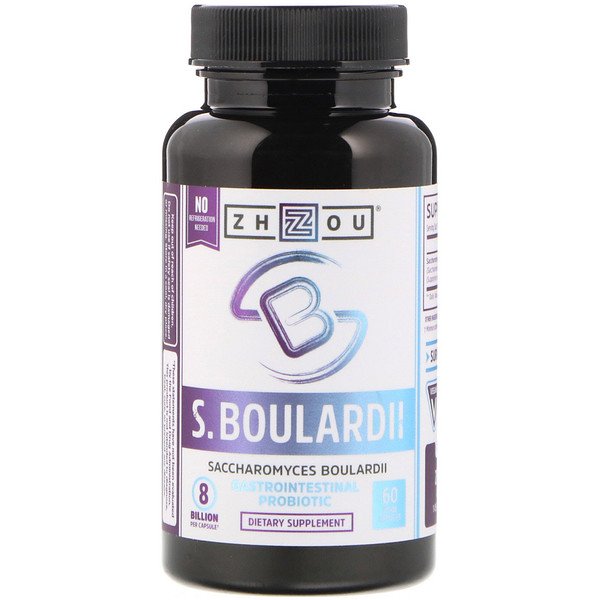 Zhou Nutrition, Saccharomyces Boulardii, Gastrointestinal Probiotic, 8 Billion, 60 Veggie Capsules