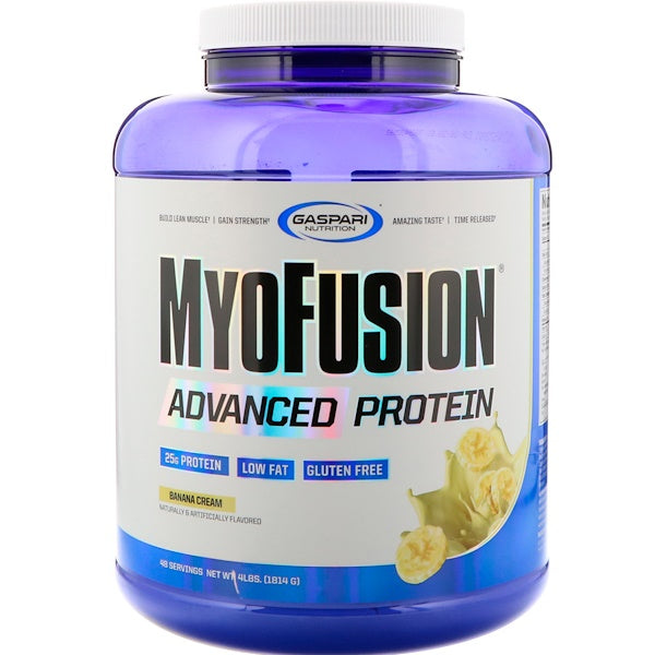 Gaspari Nutrition, MyoFusion, Advanced Protein, Banana Cream, 4 lbs (1814 g)