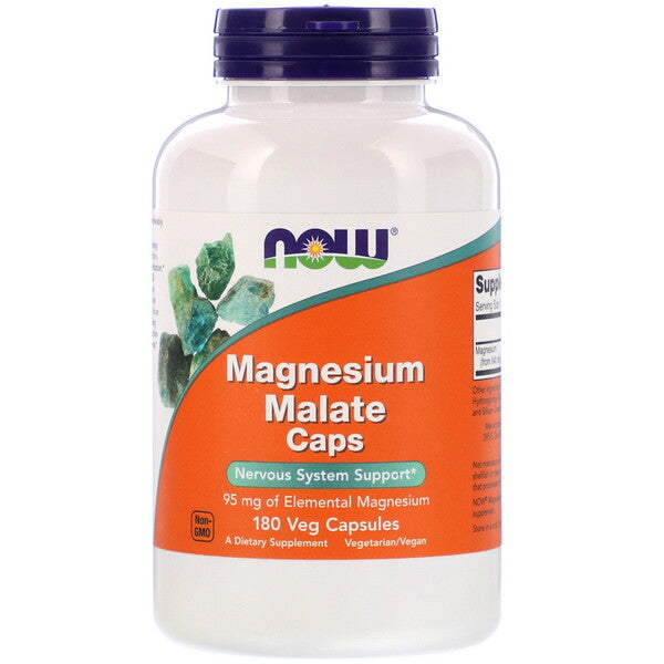 Now Foods, Magnesium Malate Caps, 180 Veg Capsules