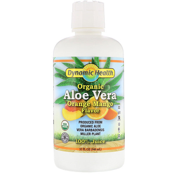 Dynamic Health  Laboratories, Organic Aloe Vera, Orange Mango Flavor, 32 fl oz (946 ml)