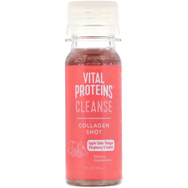 Vital Proteins, Collagen Shot, Cleanse, Apple Cider Vinegar, Raspberry & Lemon, 2 fl oz (59 ml)