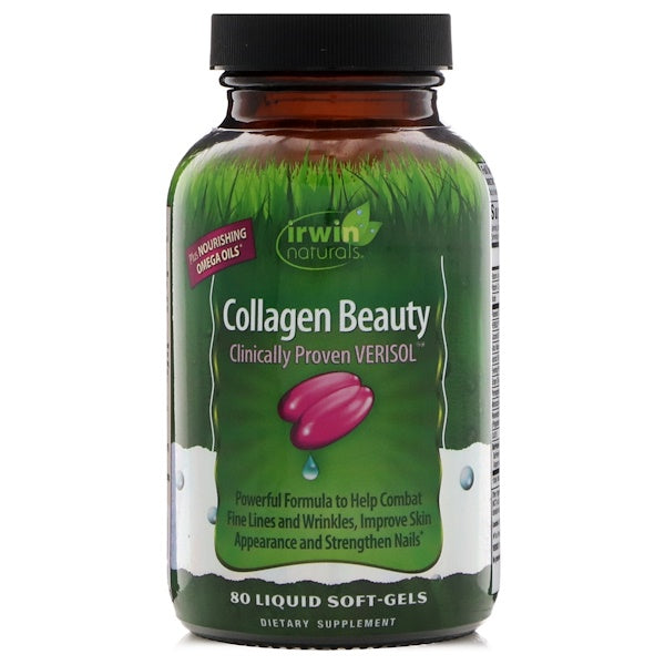 Irwin Naturals, Collagen Beauty, Clinically Proven Verisol, 80 Liquid Soft-Gels