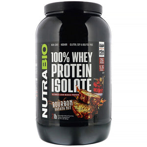 NutraBio Labs, 100% Whey Protein Isolate,  Bourbon Banana Nut, 2 lb (907 g)