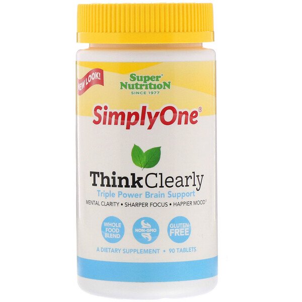 Super Nutrition, SimplyOne, Think Clearly, Triple Power Brain Support, 90 Tablets