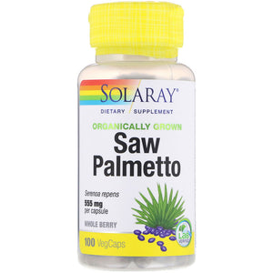 Solaray, Organically Grown Saw Palmetto, 555 mg, 100 VegCaps