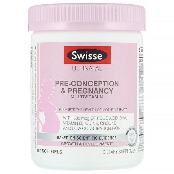 Swisse, Ultinatal, Pre-Conception & Pregnancy Multivitamin, 180 Softgels