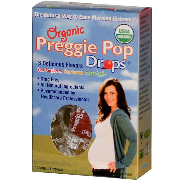 Three Lollies, Organic Preggie Pop Drops, 3 Delicious Flavors, 12 Lozenges