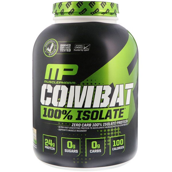 MusclePharm, Combat 100% Isolate Protein, Vanilla, 5 lb (2268 g)