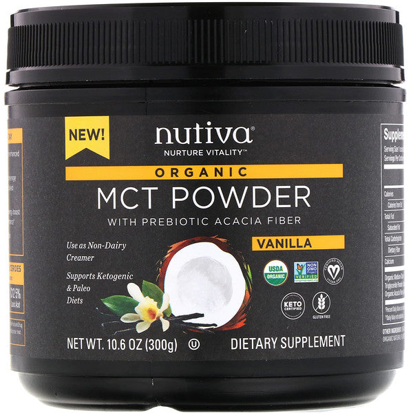 Nutiva, Organic MCT Powder, Vanilla, 10.6 oz (300 g)