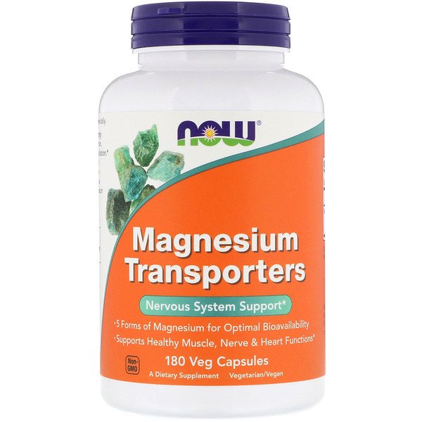 Now Foods, Magnesium Transporters, 180 Veg Capsules