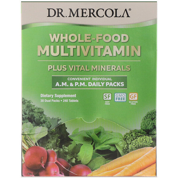 Dr. Mercola, Whole-Food Multivitamin A.M. & P.M. Daily Packs, 30 Dual Packs