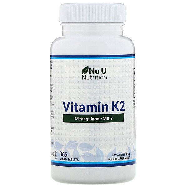 Nu U Nutrition, Vitamin K2, 365 Vegan Tablets