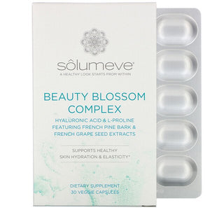 Solumeve, Beauty Blossom Complex, Skin Hydration & Collagen Production, 30 Veggie Capsules