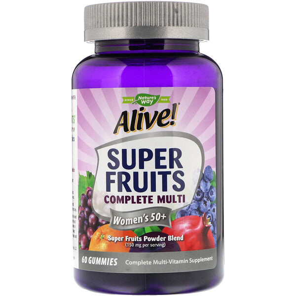 Nature's Way, Alive! Super Fruits Complete Multi, Women's 50+, Pomegranate Berry, 60 Gummies