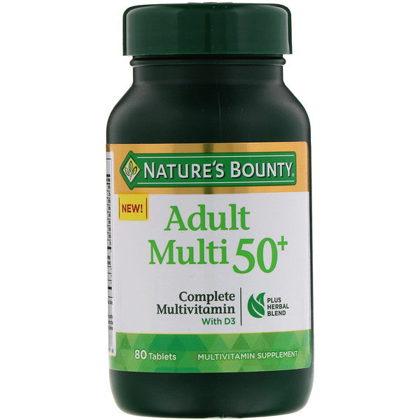 Nature's Bounty, Adult Multi 50+, Complete Multivitamin with D3, 80 Tablets