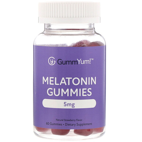 GummYum!, Melatonin Gummies, Natural Strawberry Flavor, 2.5 mg, 60 Gummies