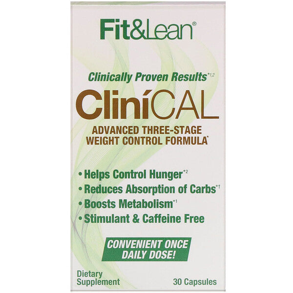 Fit & Lean, CliniCAL, Advanced Three-Stage Weight Control Formula, 30 Capsules