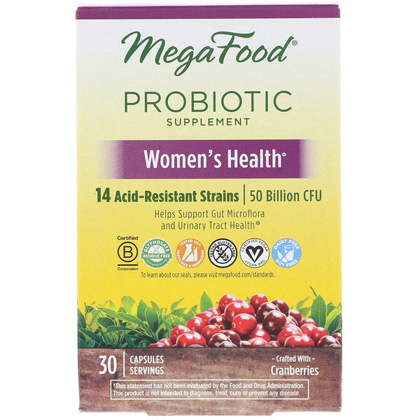 MegaFood, Probiotic Supplement, Women's Health, 30 Capsules