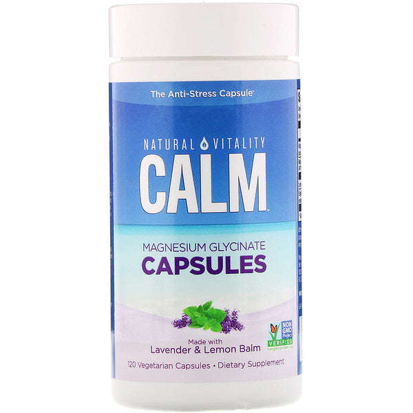 Natural Vitality, Calm, Magnesium Glycinate Capsules, 120 Vegetarian Capsules