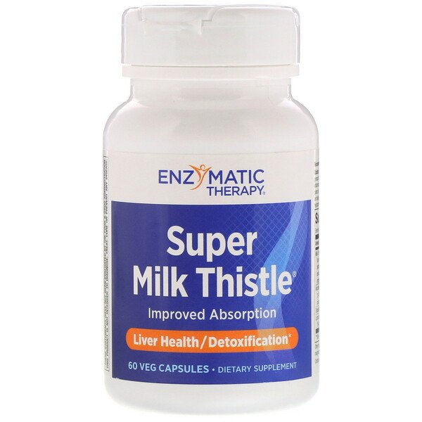 Enzymatic Therapy, Super Milk Thistle, 60 Veg Capsules