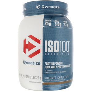 Dymatize Nutrition, ISO 100 Hydrolyzed, 100% Whey Protein Isolate, Gourmet Chocolate, 1.6 lbs (725 g)