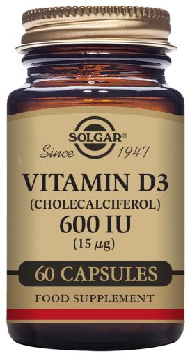 Vitamin D3 (Cholecalciferol) 600 IU Vegetable Capsules