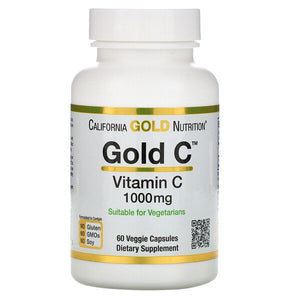 California Gold Nutrition, Gold C, Vitamin C, 1,000 mg, 60 Veggie Capsules