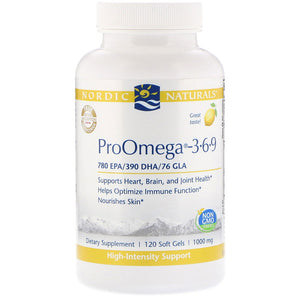 Nordic Naturals, ProOmega - 3-6-9, Lemon , 1,000 mg, 120 Soft Gels