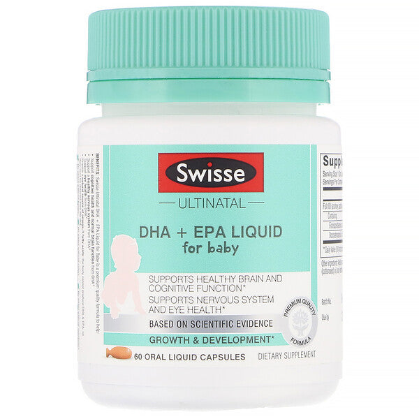 Swisse, Ultinatal, DHA + EPA Liquid for Baby, 60 Oral Liquid Capsules