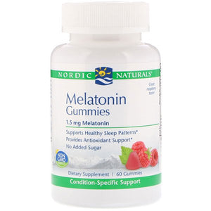 Nordic Naturals, Melatonin Gummies, Raspberry, 1.5 mg, 60 Gummies