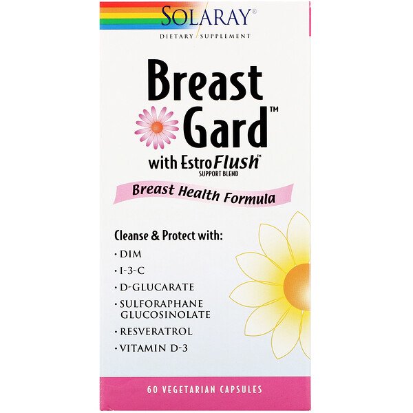 Solaray, BreastGard with EstroFlush, Breast Health Formula, 60 Vegetarian Capsules