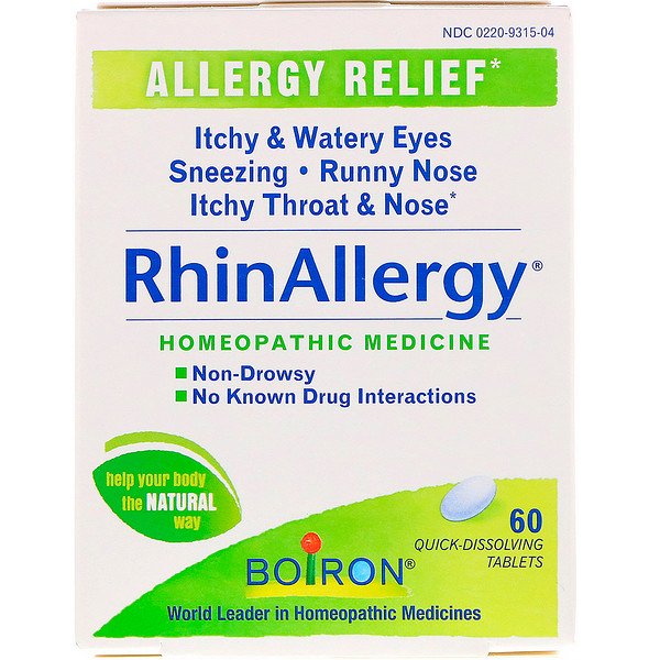 Boiron, RhinAllergy, 60 Quick-Dissolving Tablets