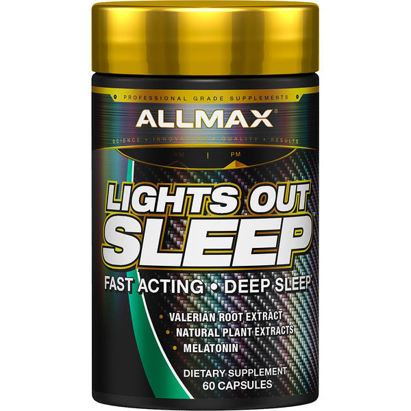 ALLMAX Nutrition, Lights Out Sleep, Melatonin + GABA + Valerian Root, 60 Vegan Capsules