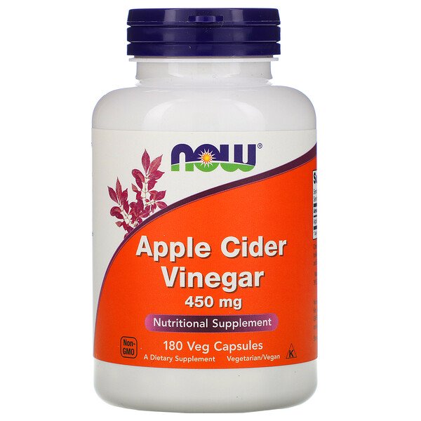 Now Foods, Apple Cider Vinegar, 450 mg, 180 Capsules
