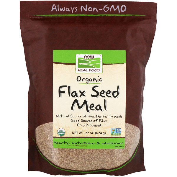 Now Foods, Real Food, Organic Flax Seed Meal, 1.4 lbs (624 g)