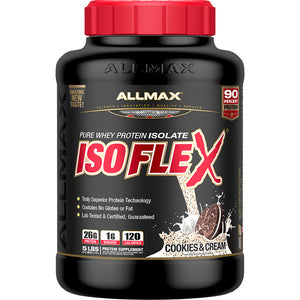 ALLMAX Nutrition, Isoflex, 100% Pure Whey Protein Isolate (WPI Ion-Charged Particle Filtration), Cookies & Cream, 5 lb (2.27 kg)